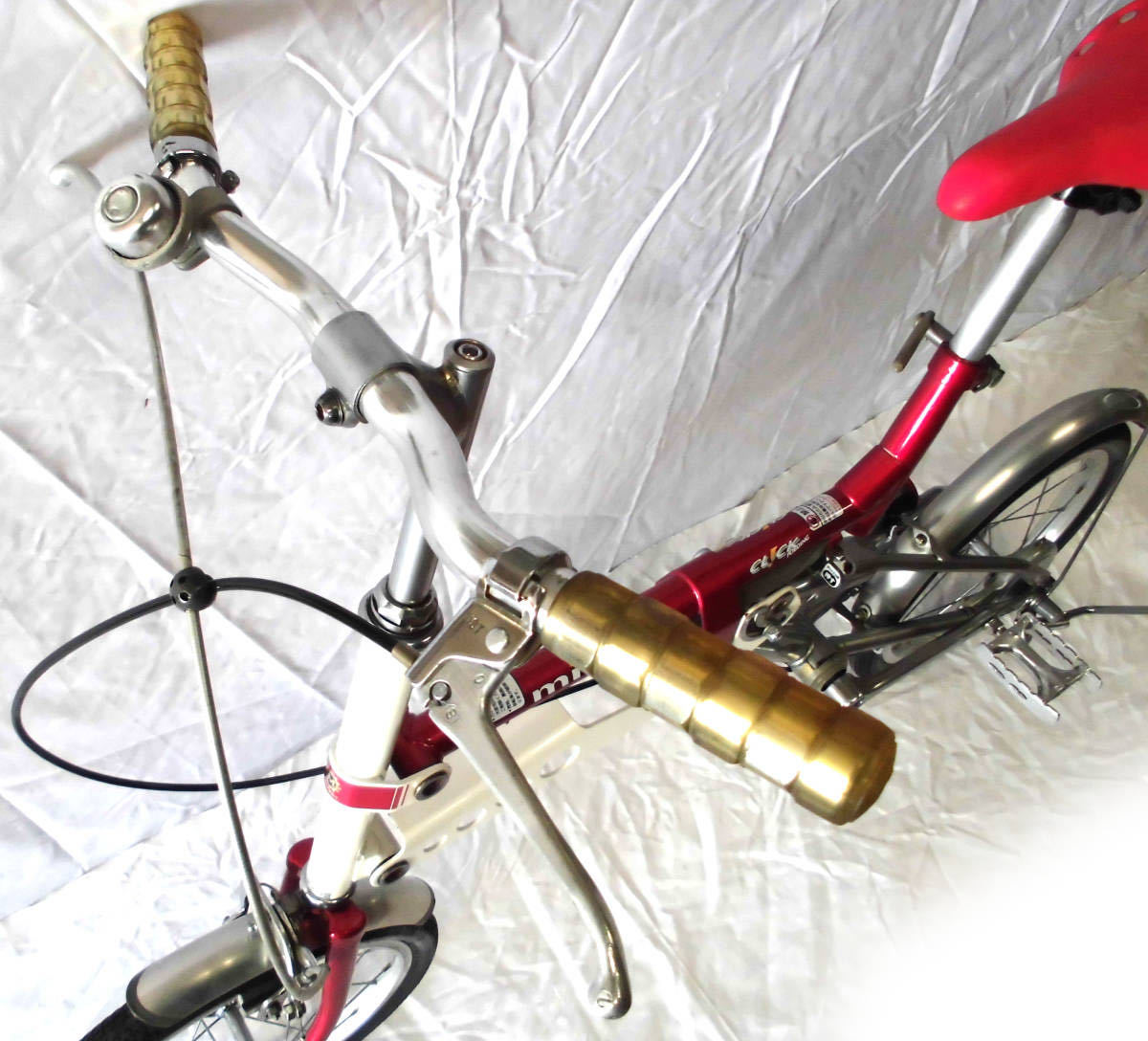 1円～【MIYATA】※ CLICK 折り畳み自転車 SHIMANO 16インチ ミニベロ 小径車 赤色 1061_画像3