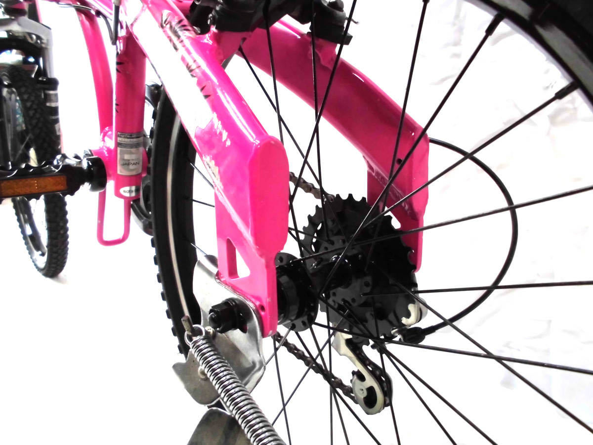 1円～【DOPPELGANGER】※ MTB 205 折り畳み自転車 SHIMANO 6速 20インチ ミニベロ 小径車 ピンク色 1060_画像9