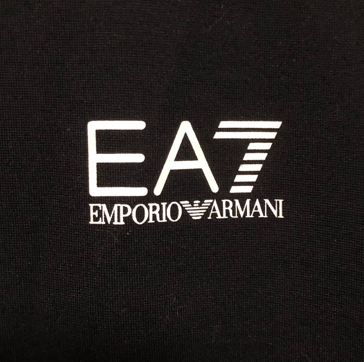 ◆エンポリオアルマーニ EMPORIO ARMANI EA7◆袖ロゴラインテープ スウェット トレーナー M ブラック_画像4