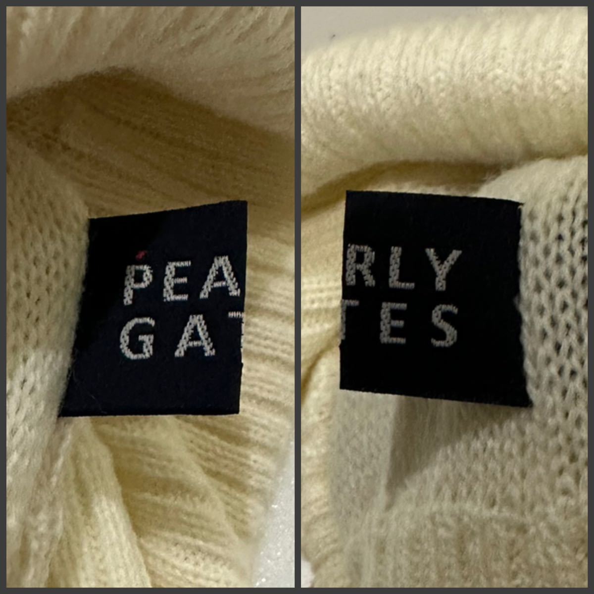 ◆パーリーゲイツ PEARLY GATES◆ビッグロゴ ボンボン付き ゴルフ ニット帽 ホワイト/ブラック_画像7