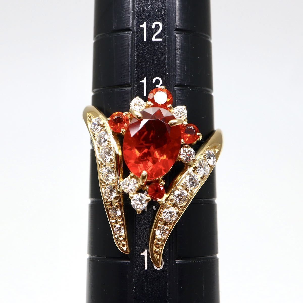 新品仕上げ済み!!豪華!!◆K18(750) 天然ダイヤモンド/天然オパールリング◆J 約5.0g 14号 opal ring 指輪 jewelry ジュエリー ring EC9/EC9_画像9