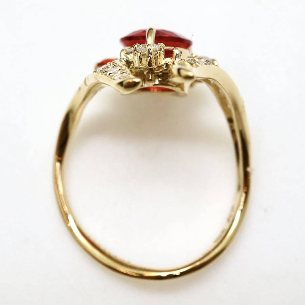 新品仕上げ済み!!豪華!!◆K18(750) 天然ダイヤモンド/天然オパールリング◆J 約5.0g 14号 opal ring 指輪 jewelry ジュエリー ring EC9/EC9_画像6