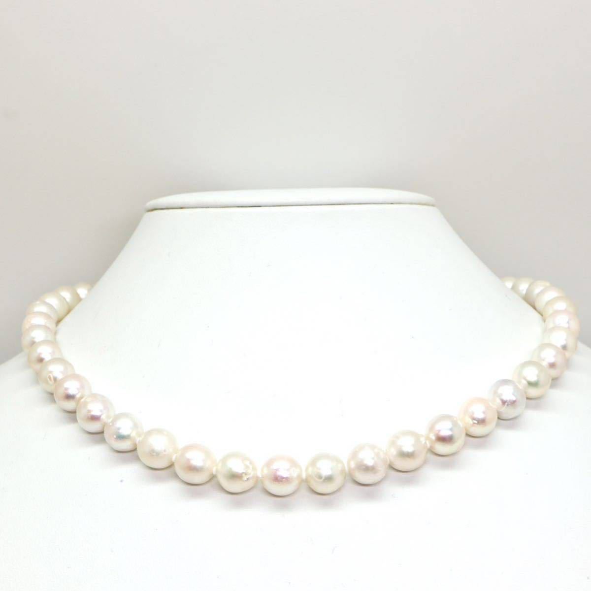 大珠!!◆アコヤ本真珠ネックレス◆J 約50.7g 約44.0cm 9.0-9.5mm珠 真珠 パール pearl ジュエリーjewelry necklace EE0/ZZ_画像2