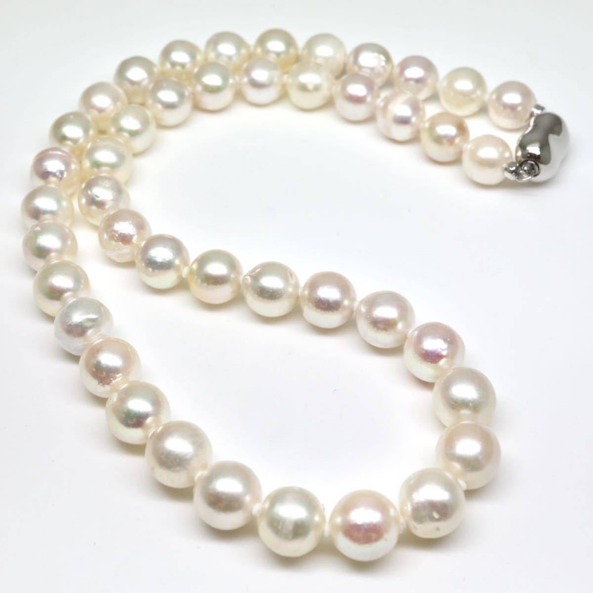 大珠!!◆アコヤ本真珠ネックレス◆J 約50.7g 約44.0cm 9.0-9.5mm珠 真珠 パール pearl ジュエリーjewelry necklace EE0/ZZ_画像6