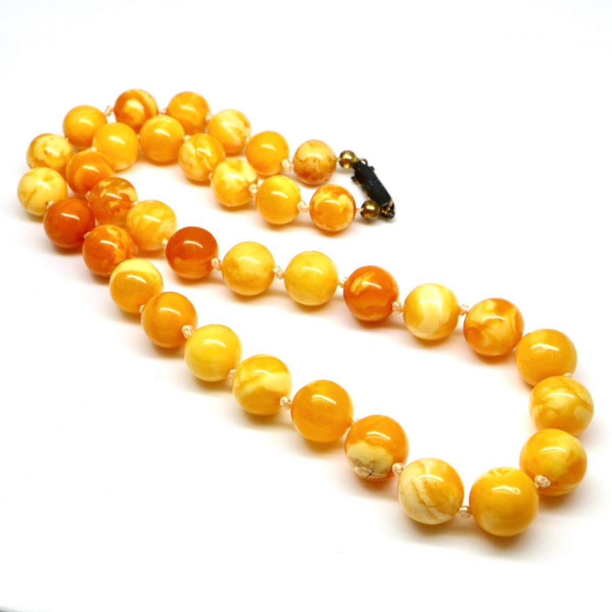 ◆天然ロイヤルアンバーネックレス◆J 約20.9g 約45.5cm amber 本琥珀 ジュエリーjewelry necklace DB5/EB3_画像5