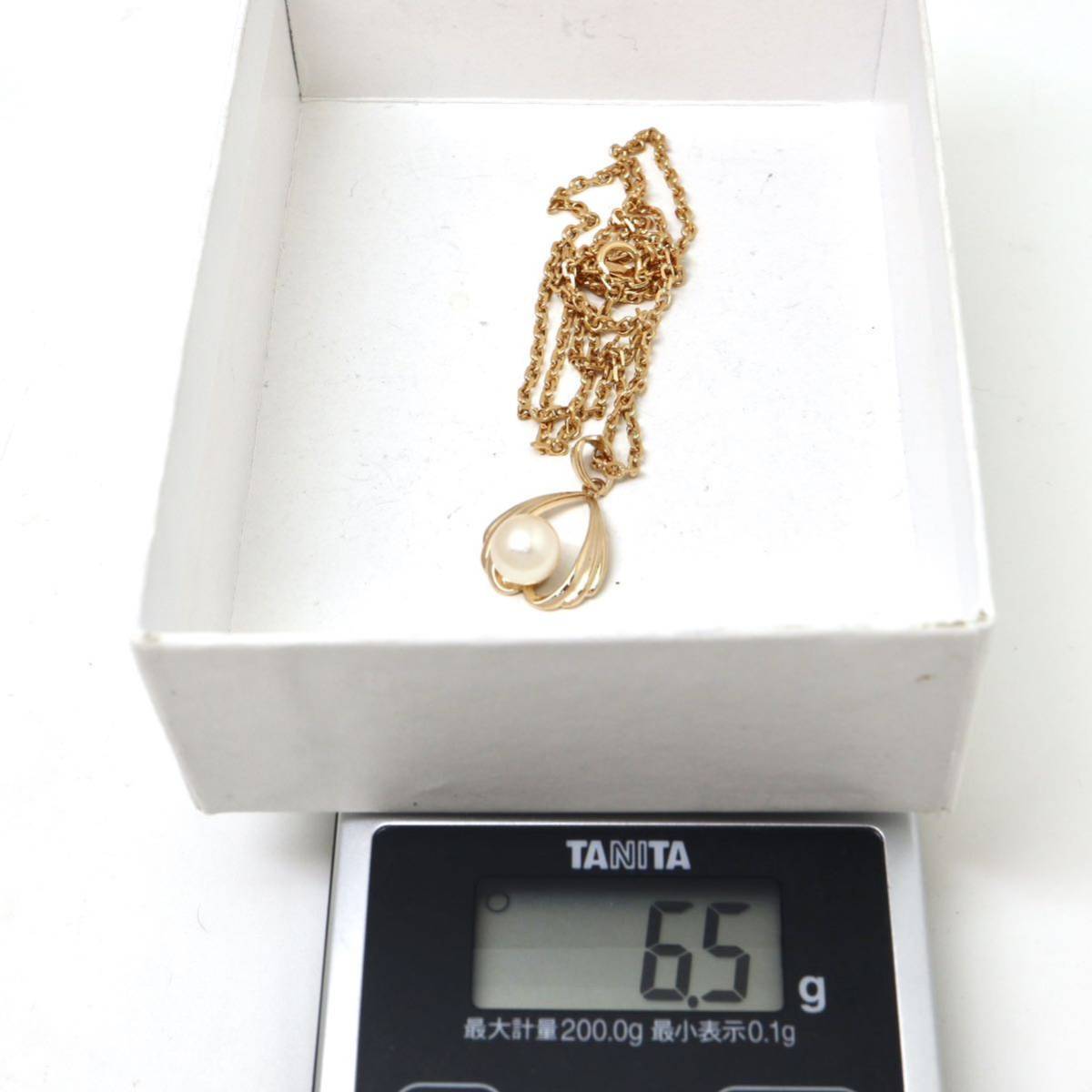 TASAKI(田崎真珠)◆K18/K14 アコヤ本真珠ネックレス◆J 約6.5g 約41.5cm diamond necklace jewelry ジュエリー ED9/EE3_画像6