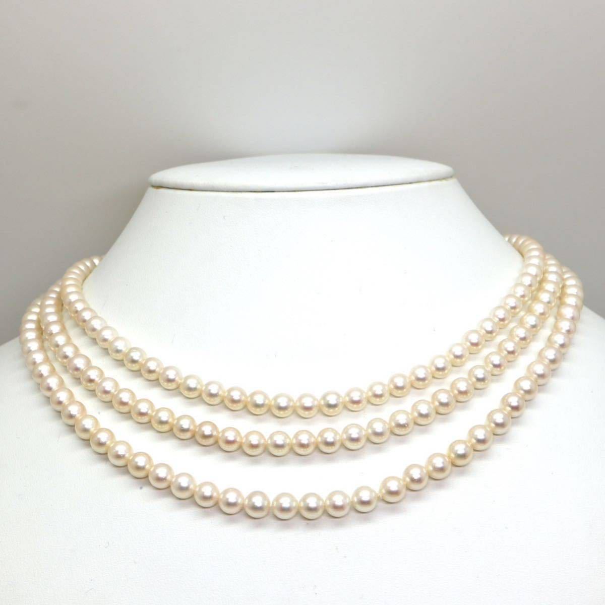 高品質!!◆アコヤ本真珠ロングネックレス◆F 約61.3g 1275cm 5.5-6.0mm珠 真珠 パール pearl ジュエリーjewelry necklace DE0/EA5_画像2