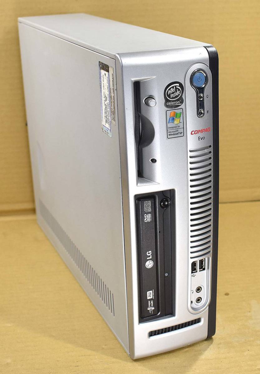 美品 HP/COMPAQ Evo Desktop D310 ST (Celeron 1.7GHz RAM:1GB(512MBx2) HDD:40GB FD DVD XPライセンス) 動作確認済 (管:DPE0