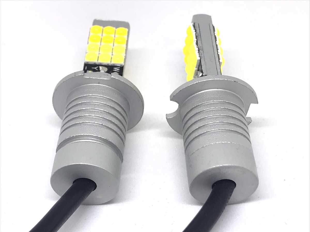 2色 切り替え H3 H3aフォグランプ 交換球 LED ホワイト 5500k-6000k /イエロー 3000k H3C H3D にも_画像4