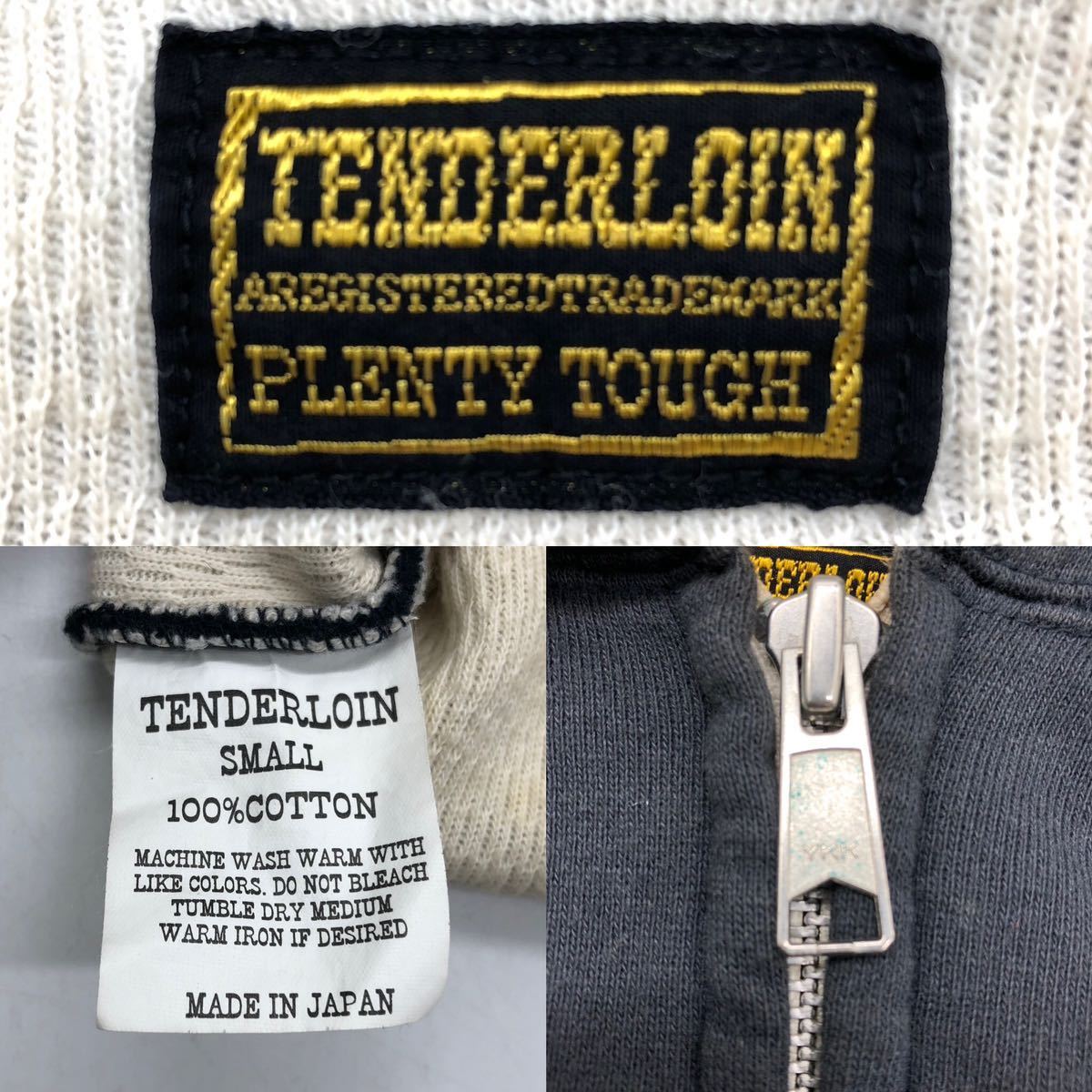 【S】TENDERLOIN ZIP PARKA NAVYテンダーロイン ジップパーカー 無地 裏地サーマル ラグラン ジップ スウェット パーカー ネイビー T9_画像7