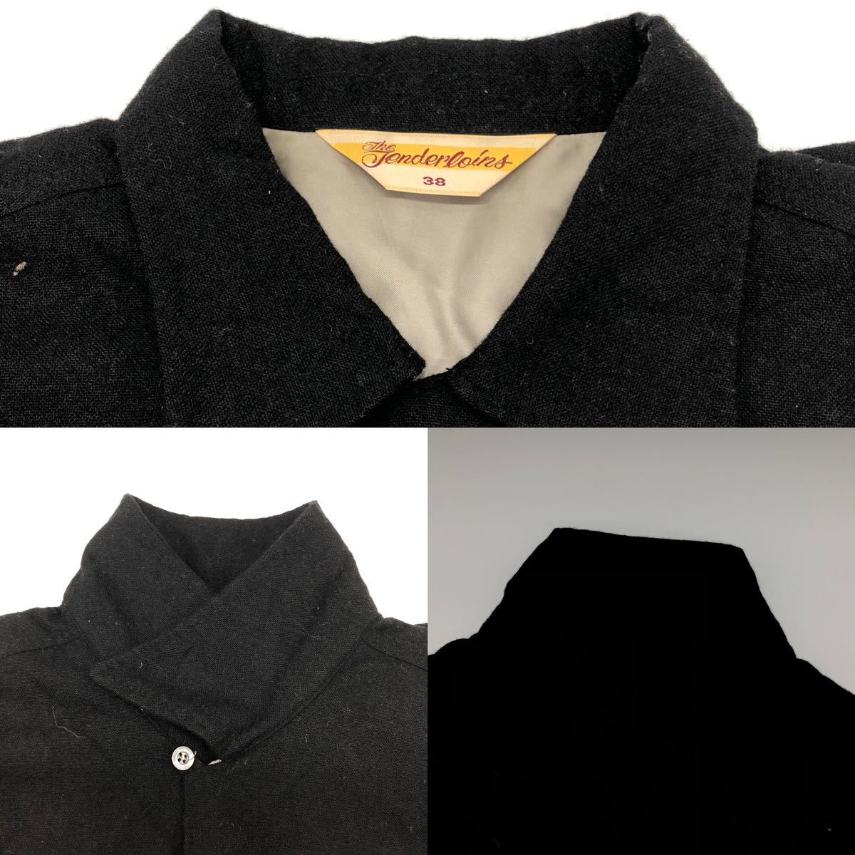 【S】TENDERLOIN WOOL SHIRT BLACK テンダーロイン ウール シャツ 長袖 シャツ ブラック T14_画像6