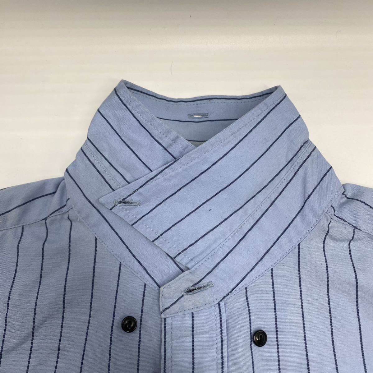 【S】TENDERLOIN BOWLING SHIRT テンダーロイン ボーリングシャツ ブルー 半袖 開襟 シャツ ボタンダウン ストライプ T33_画像4