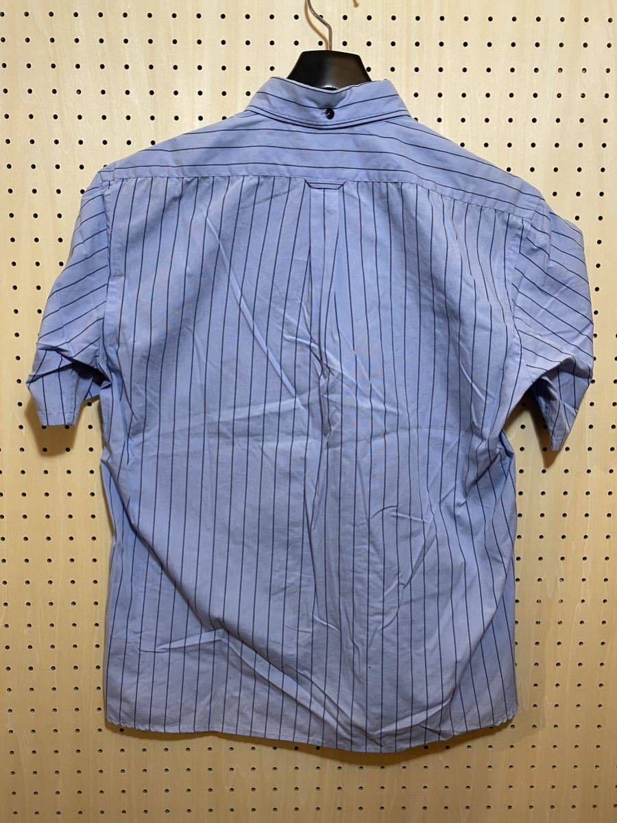 【S】TENDERLOIN BOWLING SHIRT テンダーロイン ボーリングシャツ ブルー 半袖 開襟 シャツ ボタンダウン ストライプ T33_画像2