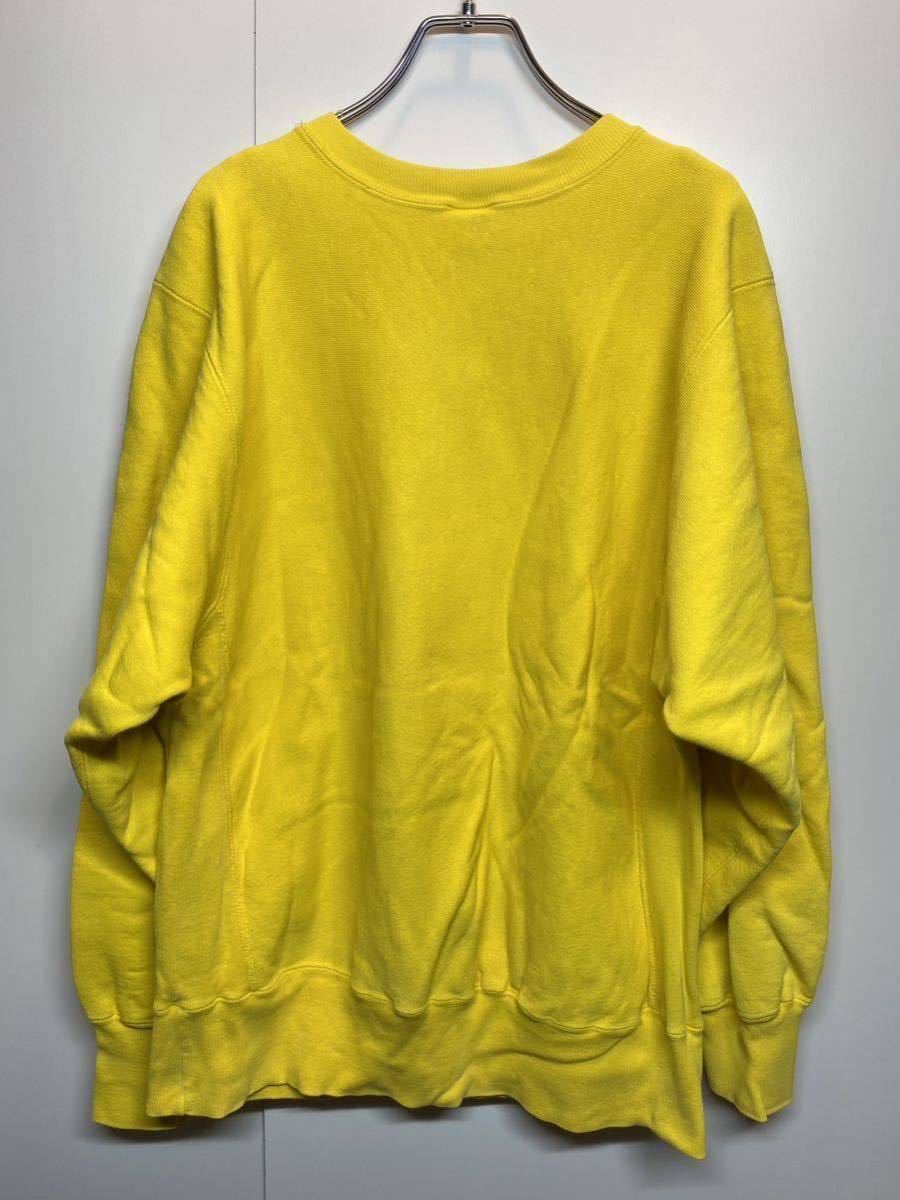 【L】90s Champion Reverse Weave sweat yellow チャンピオン リバースウィーブ パーカー スエット 刺繍タグ USA製 イエロー 目付き T63_画像2