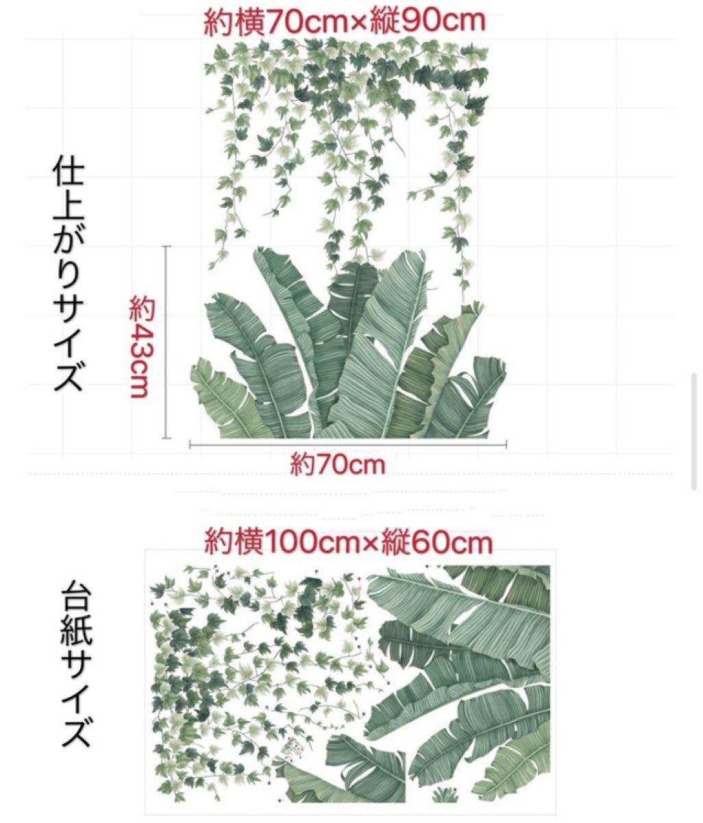 MAL026 ウォールステッカー 植物 南国 葉 自然 癒す 壁紙 剥がせる シール インテリア シート 模様替え DIY 飾り