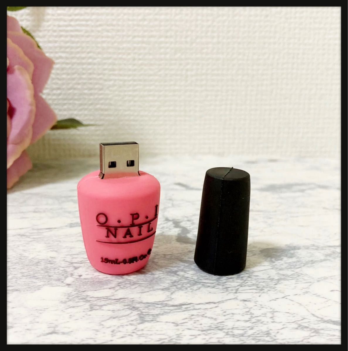 人気商品 USBメモリー 32GB ラバー製 マニキュア メイク PC周辺機器 コスメ ピンク 