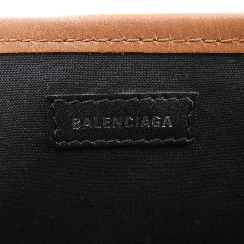 バレンシアガ BALENCIAGA ネイビーカバスXS 2WAYバッグ キャンバス/レザー ホワイト系/ブラウン 390346 中古 新入荷 OB1655_画像7