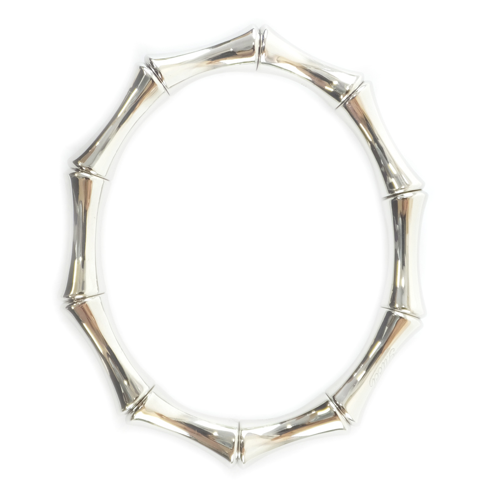 [ Tempaku ] Gucci bracele Au750 white gold silver color K18 19.2g bamboo accessory jewelry 