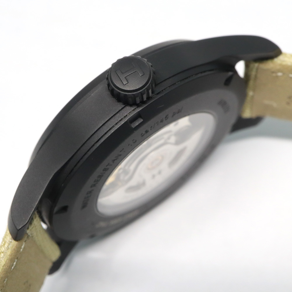 【名古屋】ハミルトン カーキ フィールド チタニウム オート H70575733 TI キャンバス ブラック 自動巻 メンズ腕時計 男_画像9