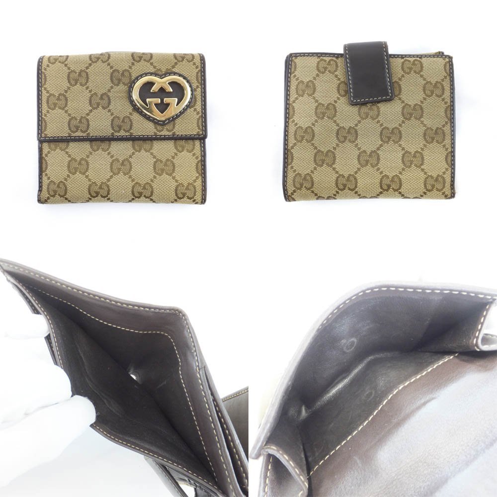 【天白】【GUCCI】1円～ グッチ ラウンドファスナー長財布 ２つ折財布 ポーチ 4点セット レッド ブラウン ゴールド金具 T2401-05-009891kh_画像4