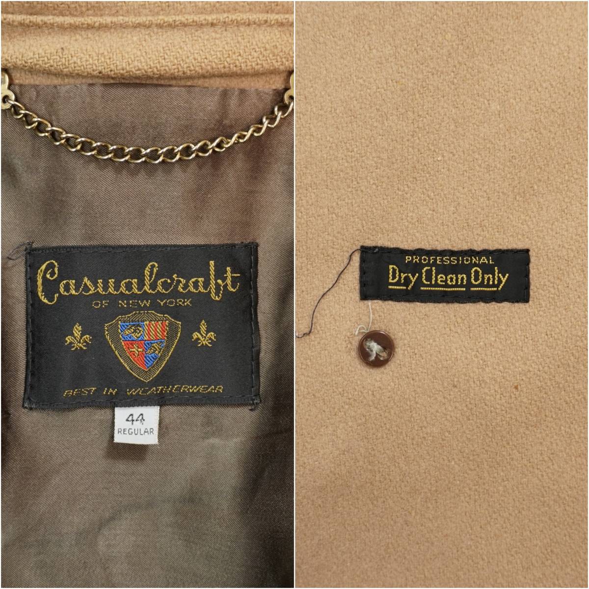 Casualcraft OF NEW YORK Chester Coat 1970s 44REGULAR 304224 Vintage カジュアルクラフト チェスターコート 1970年代 ヴィンテージ_画像10