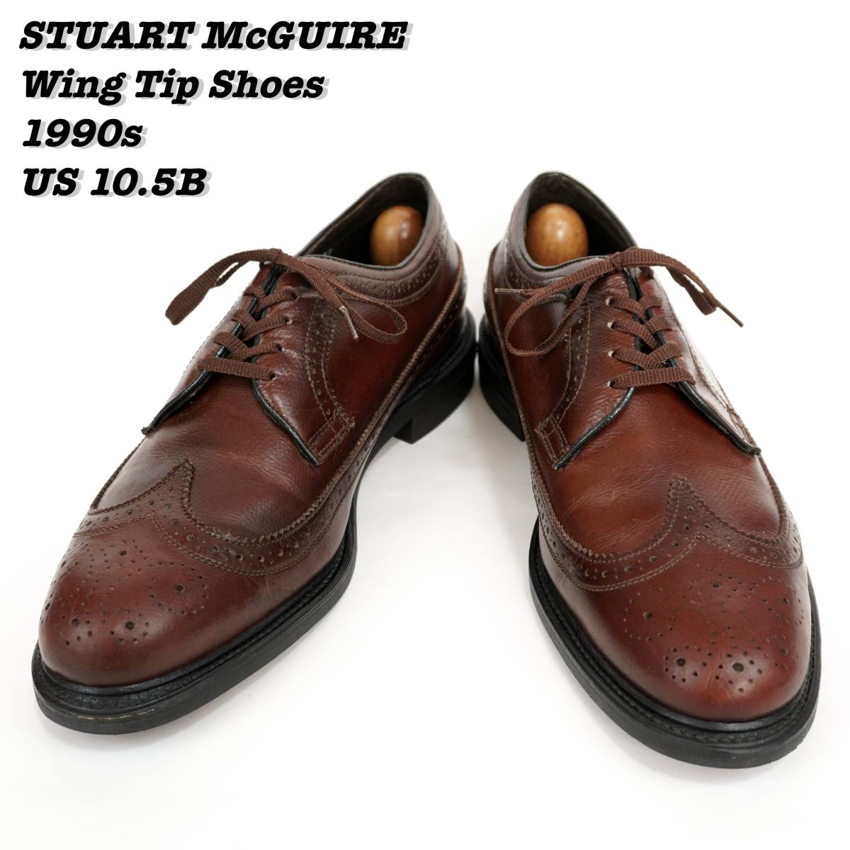 STUART McGUIRE LONG WING TIP 1990s US10 5B Vintage STUART McGUIRE LONG WING TIP 1990s US10 5B Vintage