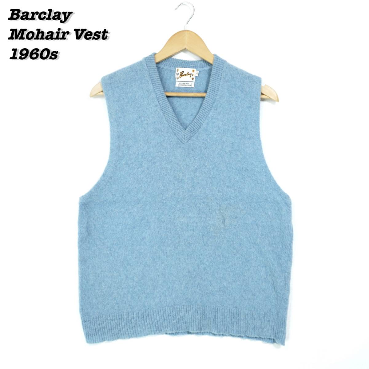 Barclay Mohair V-Neck Vest 1960s L SWT2412 Vintage バークレイ モヘア モヘアセーター Vネック ベスト 1960年代 ヴィンテージ
