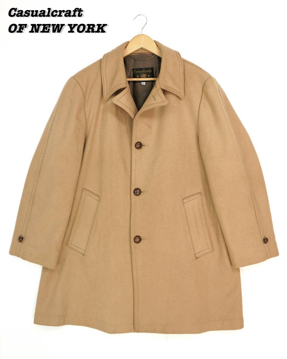 Casualcraft OF NEW YORK Chester Coat 1970s 44REGULAR 304224 Vintage カジュアルクラフト チェスターコート 1970年代 ヴィンテージ_画像1