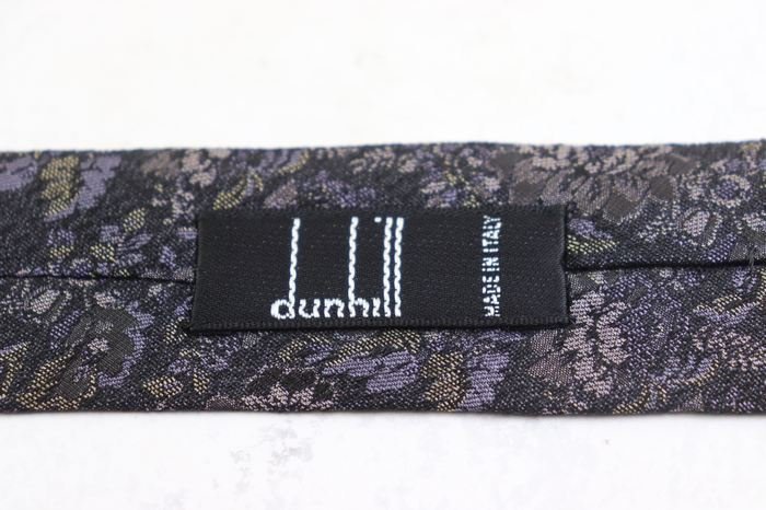 ダンヒル ブランド ネクタイ シルク ボタニカル柄 花柄 メンズ ブラック Dunhill_画像4