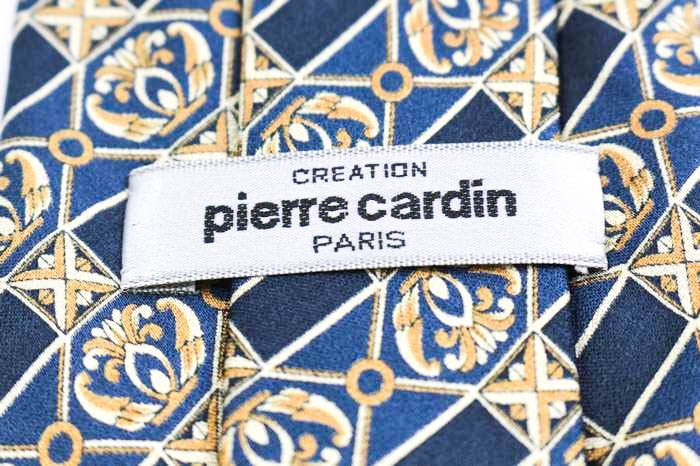 ピエールカルダン ブランド ネクタイ シルク 格子柄 チェック柄 メンズ ネイビー Pierre Cardin_画像4