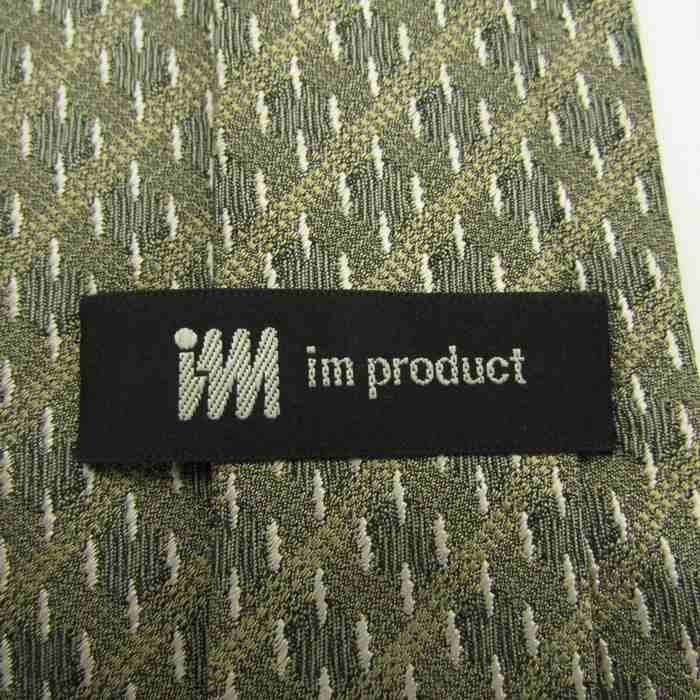  I m Pro duct brand necktie stripe pattern panel pattern dot silk made in Japan men's khaki im product