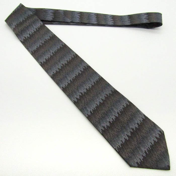 [ superior article ] Issey Miyake ISSEY MIYAKE border pattern sill Klein pattern men's necktie black 