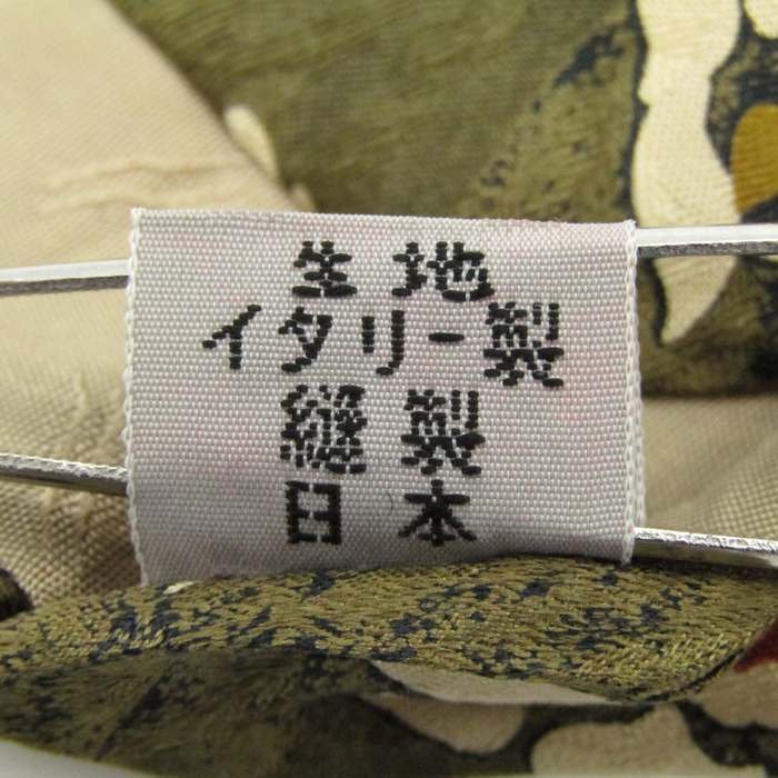 [ хорошая вещь ] Durban DURBAN мелкий рисунок рисунок шелк цветочный принт сделано в Италии ткань сделано в Японии мужской галстук зеленый 