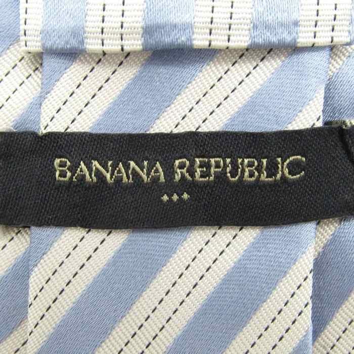 【良品】 バナナリパブリック BANANA REPUBLIC ストライプ柄 シルク 点線 ライン柄 メンズ ネクタイ ブルー_画像4