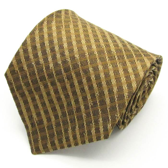 [ superior article ] Issey Miyake ISSEY MIYAKE stripe pattern sill Klein pattern .. pattern made in Japan men's necktie Brown 