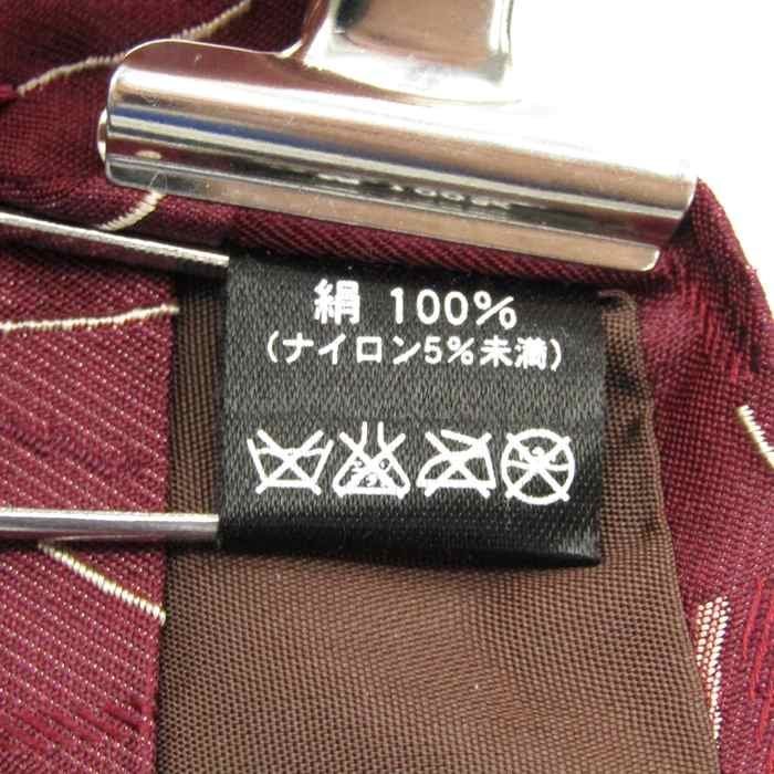 【良品】 アイムプロダクト im product イッセイミヤケ ライン柄 シルク 総柄 日本製 メンズ ネクタイ レッド_画像5