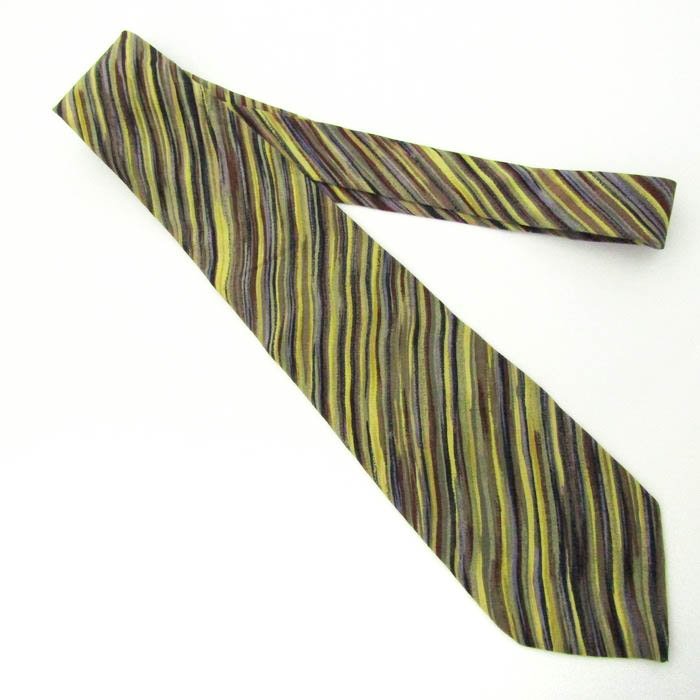 [ superior article ] I m Pro duct im product Issey Miyake stripe pattern sill Klein pattern made in Japan men's necktie Brown 