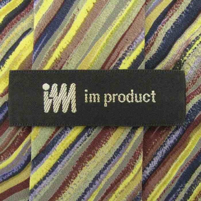 [ superior article ] I m Pro duct im product Issey Miyake stripe pattern sill Klein pattern made in Japan men's necktie Brown 