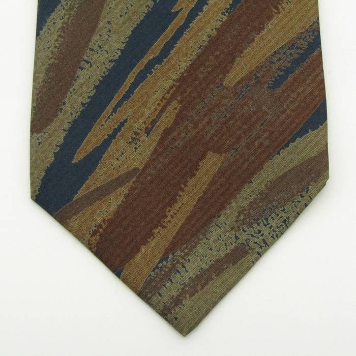 [ superior article ] Issey Miyake ISSEY MIYAKE line pattern silk camouflage pattern made in Japan men's necktie navy 