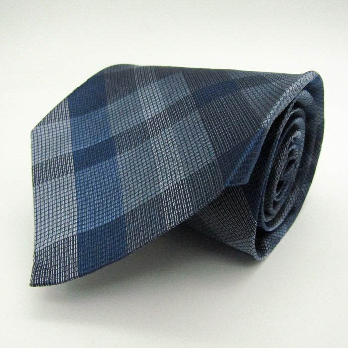 [ superior article ] Jim Thompson JIM THOMPSON check pattern silk .. pattern men's necktie navy 