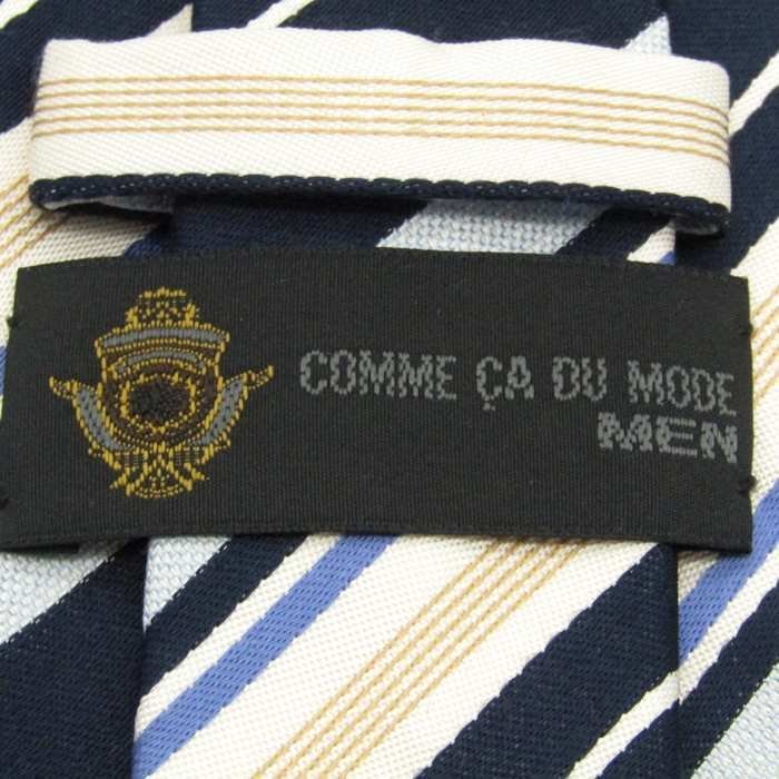 【良品】 コムサデモード COMME CA DU MODE ストライプ柄 シルク ライン柄 日本製 ブランド メンズ ネクタイ ブラック_画像4