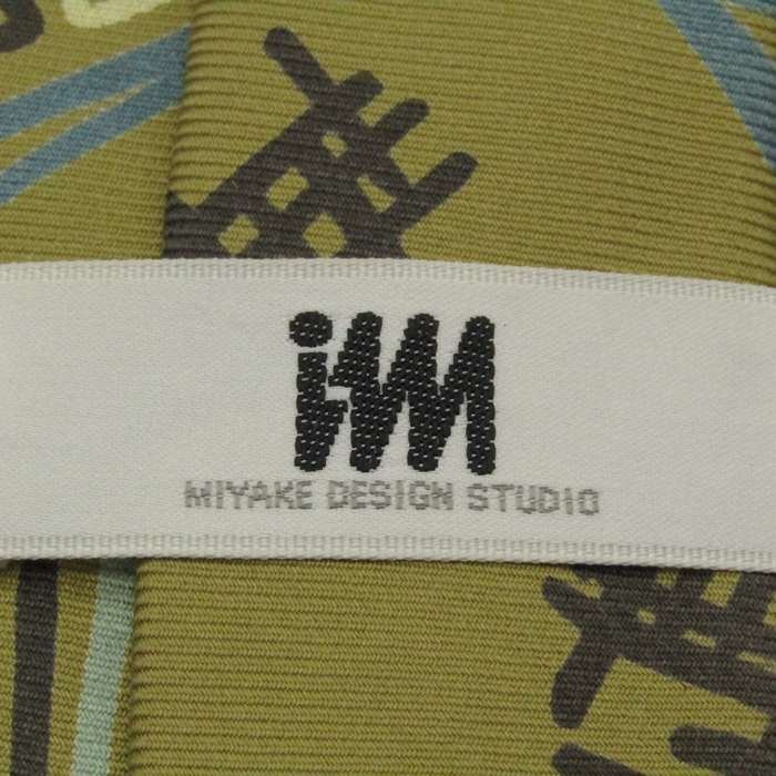 イッセイミヤケ ISSEY MIYAKE 幾何柄 シルク 総柄 日本製 メンズ ネクタイ グリーン_画像4