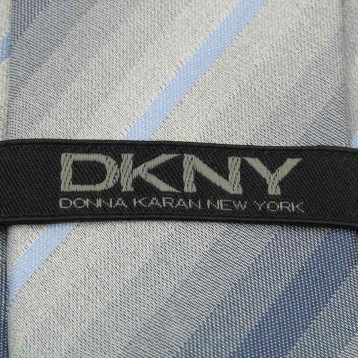 ダナキャラン DKNY ストライプ柄 シルク ライン柄 日本製 メンズ ネクタイ グレー_画像4