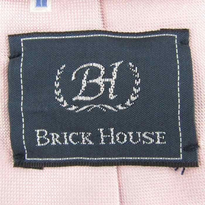 ブリックハウス ブランドネクタイ 小紋柄 スクエア柄 幾何学模様 シルク メンズ ピンク BRICK HOUSE_画像4