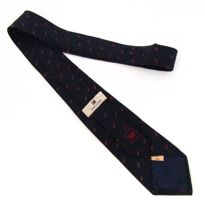  Issey Miyake brand necktie silk fine pattern pattern total pattern men's navy ISSEY MIYAKE