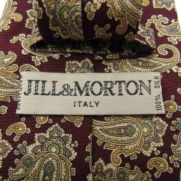 ジル&モートン ブランド ネクタイ シルク ペイズリー柄 総柄 メンズ レッド JILL&MORTON_画像4