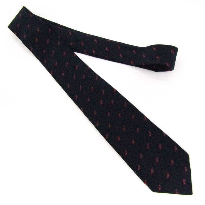  Issey Miyake brand necktie silk fine pattern pattern total pattern men's navy ISSEY MIYAKE