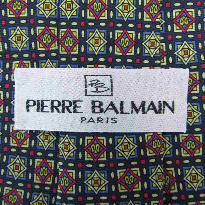 ピエールバルマン ブランド ネクタイ シルク 総柄 小紋柄 メンズ ネイビー PIERRE BALMAIN_画像4