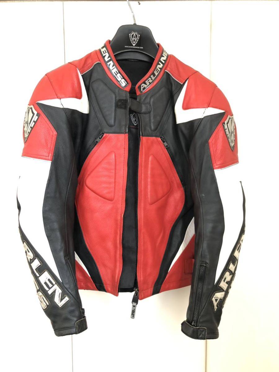 ARLEN NESSアレンネス レーシングレザージャケット 正規品 Lサイズ 赤白黒（美品）の画像2