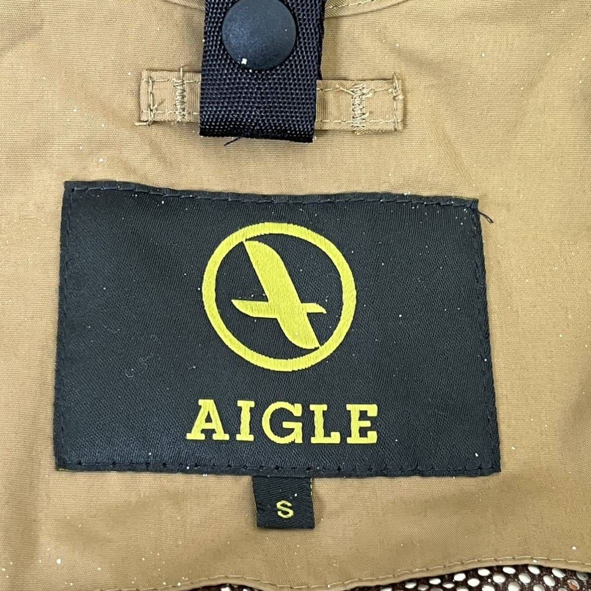 防寒◎★AIGLE エーグル★ナイロン ジャケット ジャンパー ブルゾン アウター ジップ 防寒 フード 収納 オレンジ メンズ サイズS/DD7347_画像8